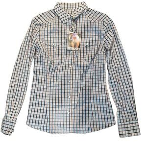 Fiorucci Women’s Navy, Blue, Red & White Plaid Shirt
Made in Italy, Size: 8 NWT